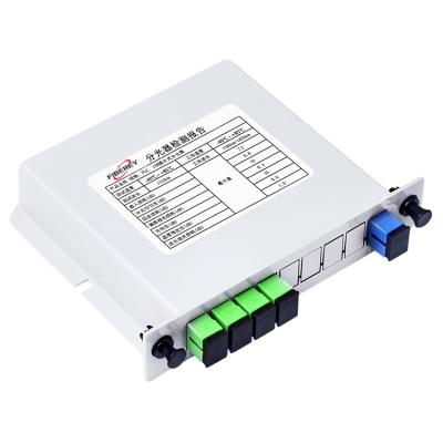 China Slot Box Plug In Slot Box High Quality SC/APC 1x4 Fiber Optic Plug-in PLC Splitter for sale