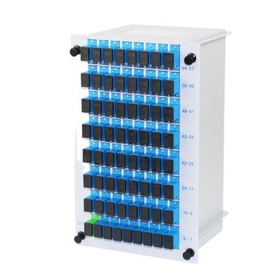 China High Quality Slot Box 64 Slot Way SC UPC 1*64 1x64 Fiber PLC Box Shaped Optical Splitter for sale