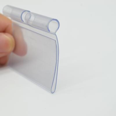 China Supermarkt clear arc supermarket PVC label holder shelf plastic talker for metal hooks or wire socan channel for sale