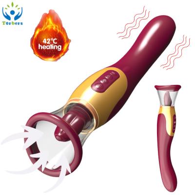 China Red Bullet Oral Tongue Stimulator Toy 2 Sucking 7 Licking Heating Clitoris Vibrator Nipple Sucking Tongue Vibrating for sale