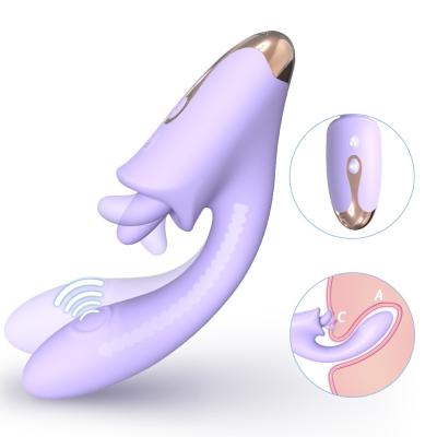 China Popular 2 in 1  Adjustable bend panting clitoris 9 licking modes G spot vibrator Double-layer medical silicone for women for sale