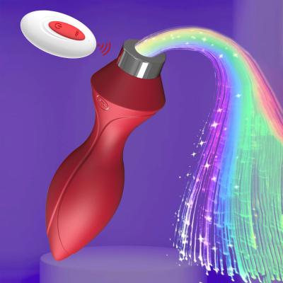 China Wireless Remote Control Anal Plug masturbation With Flashing Light Tail Vibrating Butt Plug Prostate Massager Sex Anal Vibrator for sale