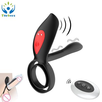 China Couples penis ring Prostate clitoris Massager vibrator for men women for sale