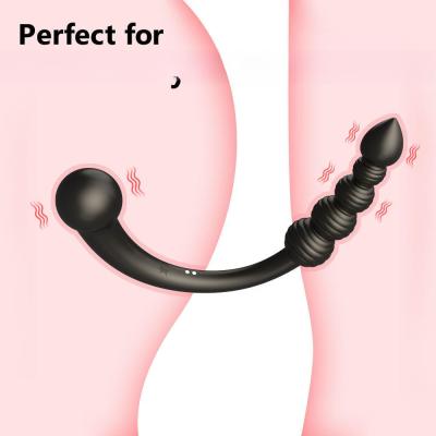 China Silicone double head pull bead plug smooth tactile hip plug anal bead expander male and female anal toys  For couple for sale