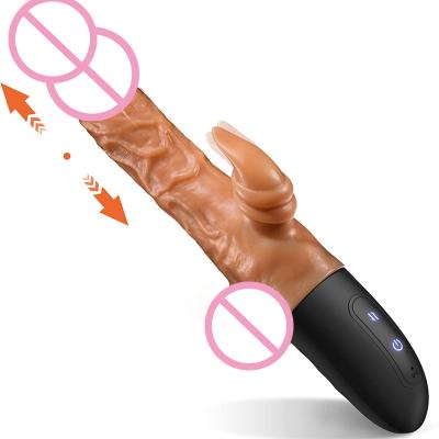 China Porn adult dildo, triple band telescopic vibration female G-spot stimulation, female vibrator with heating tongue licking for sale