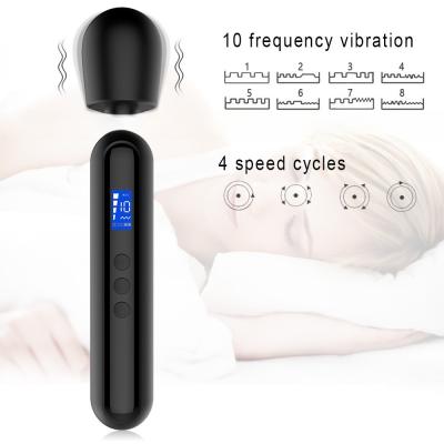 China LED Screen AV Wand Massager Waterproof Cordless Handheld Strong Vibrations Personal Vibrator Full Body Muscle Vibrator Massager for sale