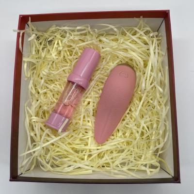 China Customized women's set box gel for natural ingredients female orgasm fluid real tongue licking self-heating 9-speed vibrator for sale