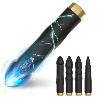 China New 10 frequency strong shock silent waterproof stimulation for men and women masturbation Bullet vibrator AV Stick anal plug for sale