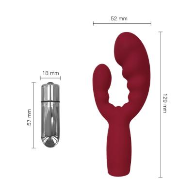 China silicone rubber ABS double motor body curved stimulating Single frequency vibrator for sale