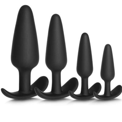 China Silicone Anal Plug 4Pcs Training Set Anal Sex Trainer Prostate Massage Anus Dilator Anal Ball for Beginners for sale