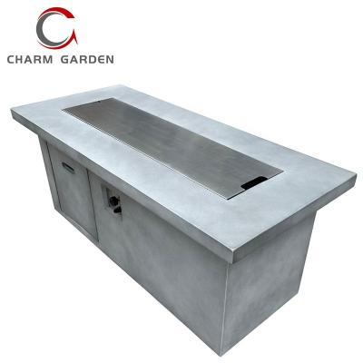 China Stocked Outdoor Garden Decoration Fiberglass Reinforced Concrete Fire Pit Table for sale