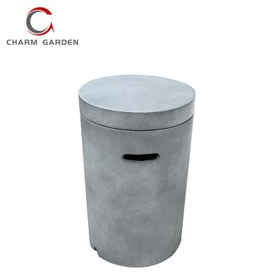 China Charm Modern Garden Furniture Outdoor Fire Pit Gas Cylinder Cover Side Table And Stool for sale