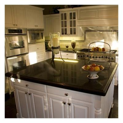 China Durable black granite island stone top for kitchen for sale