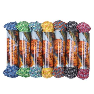 China Camping Paracord 550 Outdoor Hiking Solids Parachute Rope Braided for sale