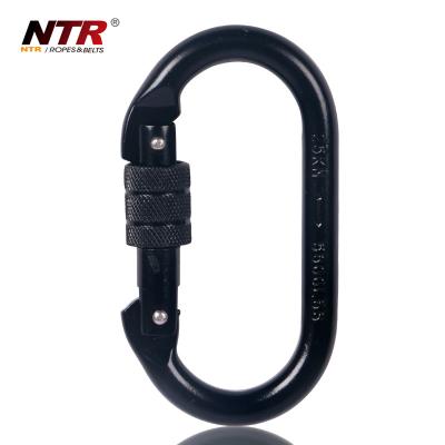 China Alloy Steel O Ring Surface Locking Climbing Carabiner for sale