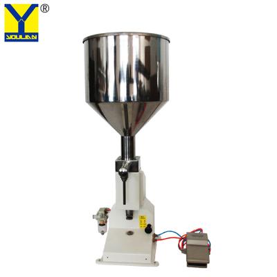 Κίνα A02 5-50ml Manual Pneumatic Filler Acid Thick Liquid Bottle Jar Filling Machine for Soap Jam προς πώληση