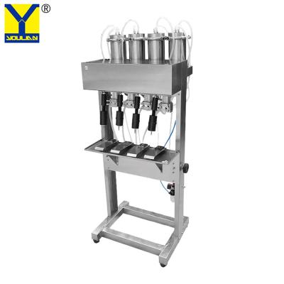 China YT-4 Semi Automatic Piston Vacuum Perfume Filler Glass Vial Liquid Filling Machine with 4 Heads for sale