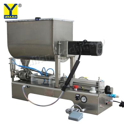 중국 GW-1 Semi auto Cream Peanut Butter Packaging Equipment Paste Sauce Bottle Filler with Dosing Mixing Hopper 판매용