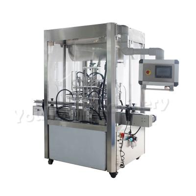 China GT4T-4G 4 Heads Auto Vertical Pneumatic Thick Paste Tin Can Filling Machine with Mixer for Jam Honey for sale