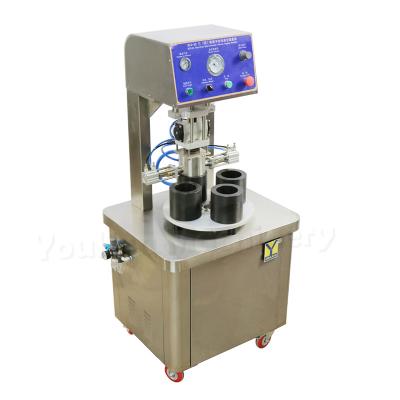 China BZX-65-4 Semi Automatic Pneumatic Capper Twist Off Glass Jar Bottle Cap Vacuum Capping Machine for sale