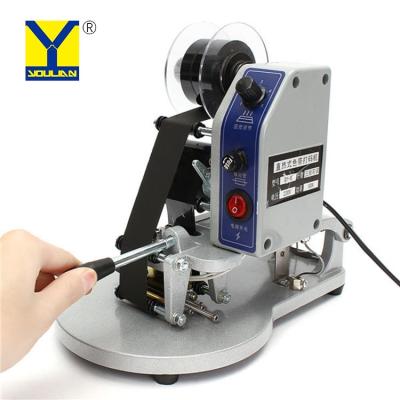 China DY-8 Manual Hot Stamping Ribbon Date Batch Expiry Coding Printing Machine on Plastic Bags à venda