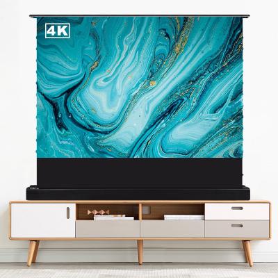 China NBL 4K 100 Inch Electric Projector Screen For Laser Projector Screen Pet Crystal Floor Rising Alr Motorized Projector Screen Ust for sale