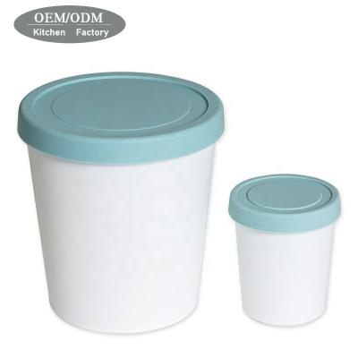 China New Kitchen Recyclable Handsome Ice Cream Storage Reusable Plastic Ice Cream Containers With Lid for sale