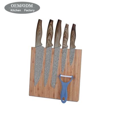 China Good Quality 3Cr13 3Cr13 Stainless Steel Knife 6pcs Kitchen Knife Non-stick Coating Set for sale