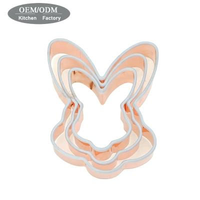 China Sustainable New Design Food Grade Stainless Steel Silicone 3pk Angle Shape Cookie Cutter for sale