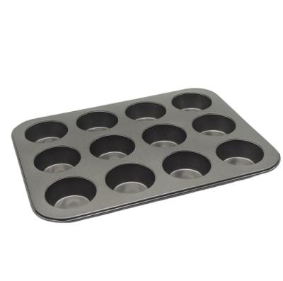 China Sustainable Muffin Pan, 12-Cavity Bakeware Non-Stick Cupcake Baking Pan Mini Pie Pans Whoopie Pie Pan, Heavy Duty Carbon Steel Muffin for sale