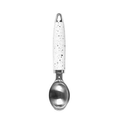 China Sustainable Premium Kitchen Accessories Stainless Steel Ice Cream Scoop With Stain Cover Handle for sale