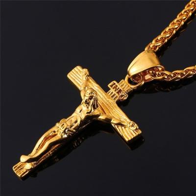 China Religious Hiphop Crucifix Necklace Metal Indelible Cross Pendant For Men And Women Fashion Necklace for sale