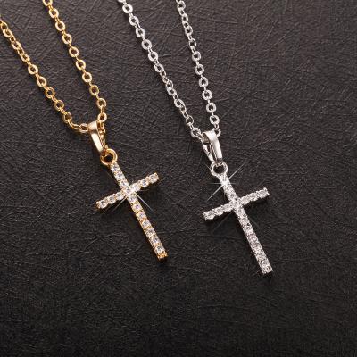 China Hiphop Source Ebay European and American Style Border Wish Customized 18k Gold Net Red Fresh Style Hip Hop Necklac Cross Pendant for sale