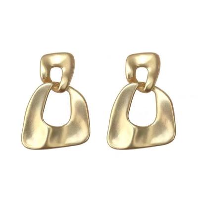 China Minimalist Huggie Earrings Women Rose Gold Plated Fashion Jewelry Stud Earrings 316L Charming Elegant Stainless Steel Key Lock for sale