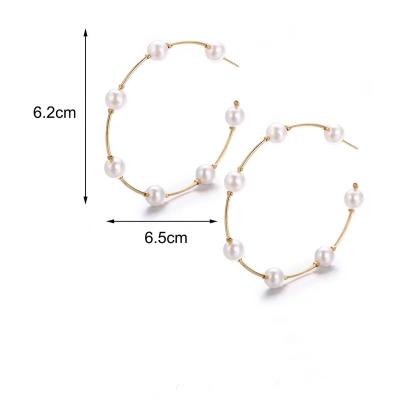 China Charming Elegant Silver S925 Real Gold Plating High End Personality Pearl Stud Earrings For Women for sale