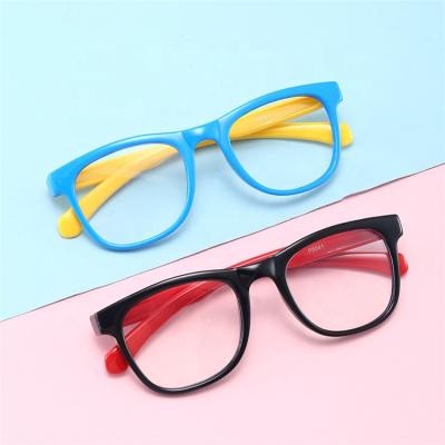 China Wholesale Silica Gel Flexible Kids Myopia Colorful Blue Light Optical Frames Blocking Glass Kids Glass Optical Frame for sale