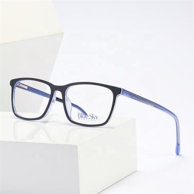 China Optical Frames For Myopia Wholesale Custom Fashionable Square Designer Blue Light Blocking Acetate Glass Optical Frame for sale