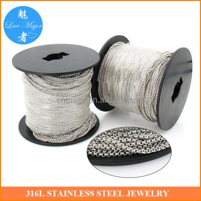 China Wholesale 316 stainless steel stainless steel belcher chain in coil for fashion jewelry making for sale