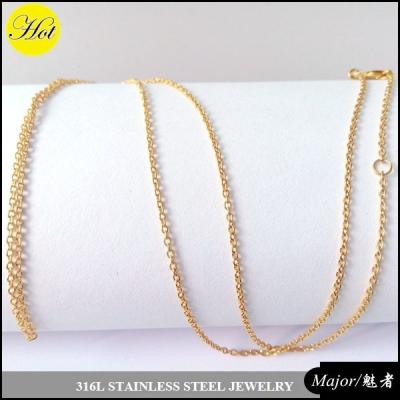 China 2015 new fashion stainless steel gold plated thin rolo chain necklace stainless steel jewelry for women for sale