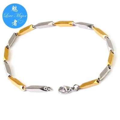 China Stainless Steel Two Tone Gold And Silver Stick Chain Bracelet From Stainless Steel Jewelry for sale