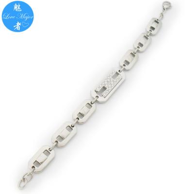 China Euramerican Style Letter H Stainless Steel Zircon Bracelet MJCX-082 for sale