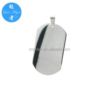 China Military Stainless Steel Classic Dog Tag Engravable Stainless Steel Fashion Pendant Jewelry MJCM-039 for sale