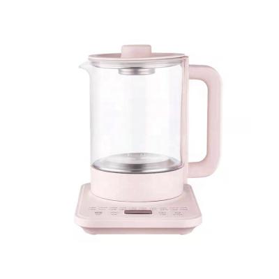 China 360 Degree Rotation Base 2022 Sale High Temperature Resistant Glass Borosilicate Kettle Healthy Electric Coffee Milk With Essential Teapot For Party for sale