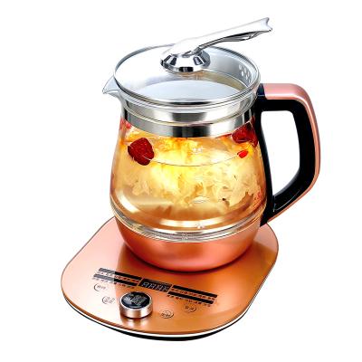 China Factory direct supply 360 degree rotation base up borosilicate kettle coffee milk health glass electric tea can adjust the temperature for sale