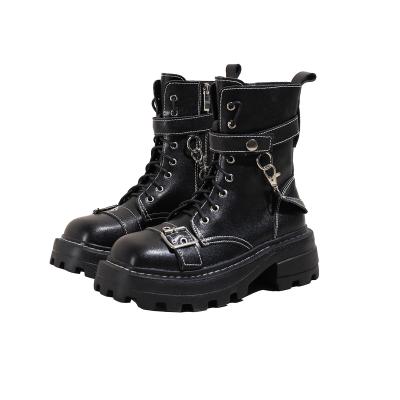 China 2021 New British fan mid-tube boots waterproof thick-soled Martin ankle boots women for sale