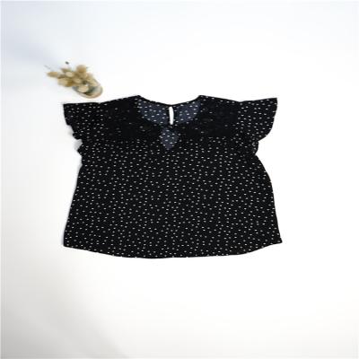 China New Fashion Summer Anti Wrinkle Washable 100% Polyester Anti Wrinkle Black Dress for sale