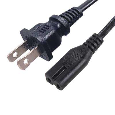 China Home Appliance Hot Sale Factory Certificate USA 2 Prong Power Extension Cord 10A 125V 2 Pin USA Direct Power Cord for sale