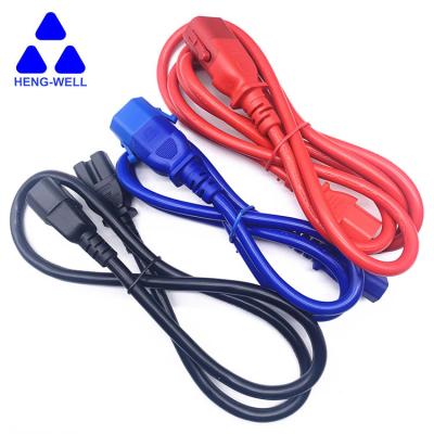 China Heng-Well wholesale high quality red C13 COMPUTER to C14 extension cable IEC320 laptop U L power extension cord for sale