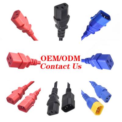 China High Quality IEC 320 Plug OEM ODM Industrial Equipment Wholesale Length C13 C14 C19 C20 C21 Custom Plug Power Cable Extension Cord for sale