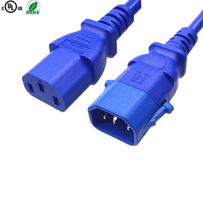 China COMPUTER 14AWG IEC C13 to C14 Power Extension Cord Male to Female M/F Mains Cable for PDU PC Computer for sale